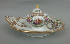 ancien petit encrier en porcelaine de Wolfsohn Dresden vers 1900 german inkwell