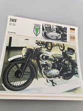 DKW NZ 350 1938 carte moto de collection Atlas Allemagne