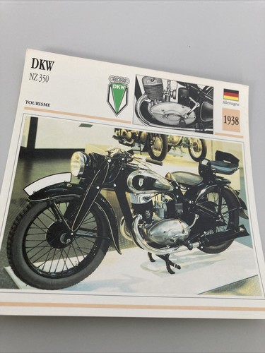 Dkw 350 1938 carte moto - dkw,