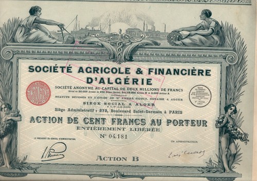 Action société agricole - action,