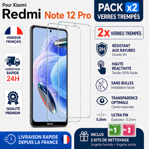 Verre trempé xiaomi - 2x,