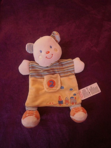 Doudou ours kiabi plat - ours, jaune