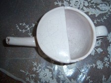 Ancien Canard, biberon de malade tasse terre craquelé 18 cm