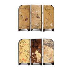 Mini Écran Pliant Art Oriental Paravent 3 Panneaux Décoration Traditionnelle