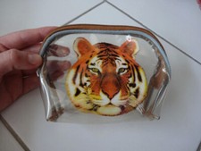 Trousse a Maquillage Pochette Transparente Tigre orange 