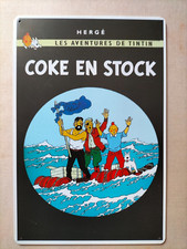 PLAQUE EN METAL TINTIN COKE EN