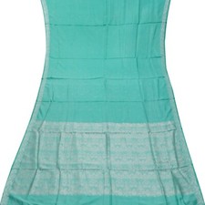 Namaste Ancien Bleu Canard Saris 100% Pure Tissé En Soie Indien 4,57 M Tissus