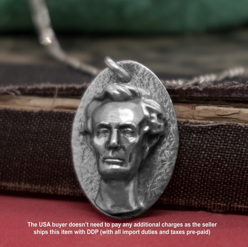 Pendentif portrait argent - portrait, en