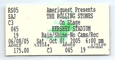 Rolling Stones Concert Ticket Stub Octobre 1 2005 Hershey Pennsylvanie