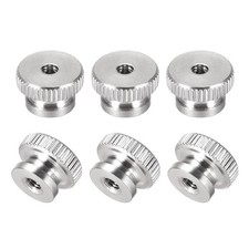 Moleté" écrous - M3 Rond Boutons avec Collier 304 Inox Acier - 6 Pcs