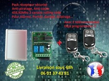 Kit récepteur 433.92Mhz 2 canaux + 2 télécommandes haute sécurité portail Garage