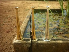 Trompe au renard argentée, fox hunting horn, pibole trompe neuve