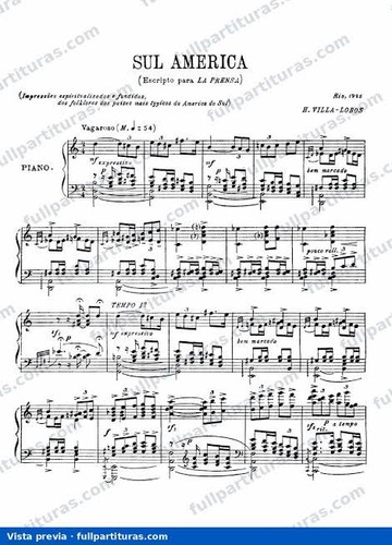 Partition piano villa lobos - partition, villa-lobos