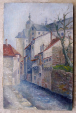 tableau vers 1930 village et