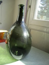 ANCIENNE BOUTEILLE VERRE SOUFFLÉ FORME D’OLIVE  POIRE OLD BOTTLE GLASS 18 ou19ié