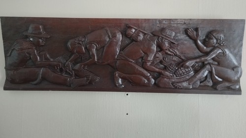Panneau bois sculpté bas - panneau,