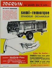 prospectus brochure remorque benne Jocquin tracteur tractor traktor prospekt