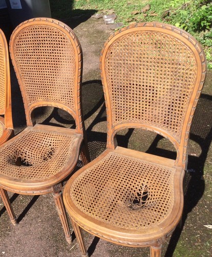 Lot chaises cannées de - ,