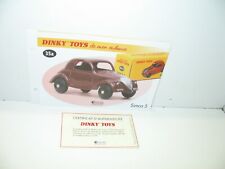1 fiche + certif. DINKY TOYS ATLAS repro ref 35 a, voiture simca 5