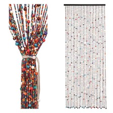 Rideau de porte à perles 90 x 200 cm - 27 brins - Beige - Style bohème - Ride...