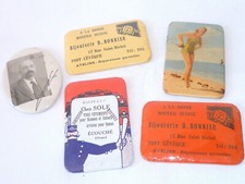 LOT DE 5 MIROIRS PUB ANCIENS ECOUCHÉ (ORNE) PONT L'ÉVÊQUE PIN UP 1950