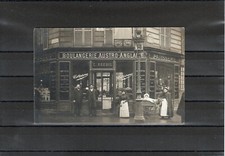 CARTE PHOTO CPA FRANCE COMMERCE DEVANTURE BOULANGERIE AUSTRO-ANGLAISE ANIMEE