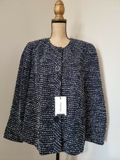 MAYERLINE : SUPERBE VESTE NEUVE ETIQUETTE VAL 240E PRINTEMPS ASPECT TWEED MARINE