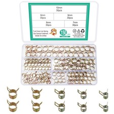 150 Pièces Colliers de Serrage à Ressort Clips à Ressort Tuyau Serre-Joints à...