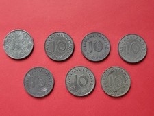 allemagne 3e reich 10 reichspfennig 1941 A.B.D.E.F.G.J KM#101 WWII zinc