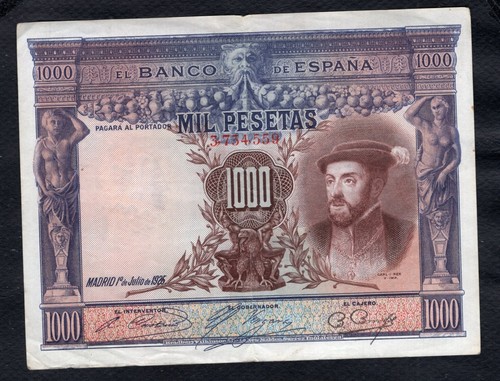 Espagne 1000 pesetas - espagne, etat