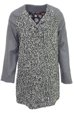 Manteau laine alpaga femme I Code by IKKS gris noir City Rock QC4405402  