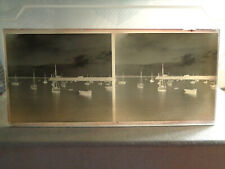 PLAQUE PHOTO VERRE STEREO  GRANVILLE LE PORT  VOILIERS