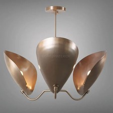 Lustre en laiton à 3 bras Stilnovo luminaire suspendu moderne Spoutnik milieu...