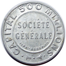 Timbre Monnaie Société Générale Capital 500 Millions 10 centimes rouge