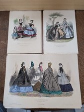 livre ancien-3 gravures couleur du journal des demoiselles - 1862