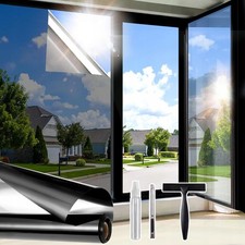 Film Fenêtre Miroir Sans Tain Autocollant Occultant 75x300 cm