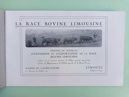 Livret 1928 race bovine - livret,