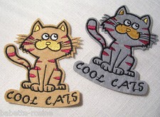 ÉCUSSON PATCH BRODÉ thermocollant CHAT COOL CAT ** 8 x 10 cm **