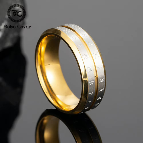 Bague viking futhark acier - futhark,