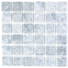 Mosaïque carreau marbre naturel pierre gris clair cuisine 40-40048_f |10 plaques