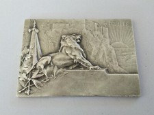 MÉDAILLE PLAQUETTE ARGENT MASSIF "PATRIE" H. KAUTSCH ARTHUS BERTRAND ART NOUVEAU