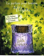 PUBLICITE ADVERTISING 075  2001 LOLITA LEMPICKA  parfum  homme