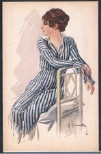 E083 ART DECO a/s SIMONETTI FEMME MODE HIGH FASHION LADY CHAIR GLAMOUR