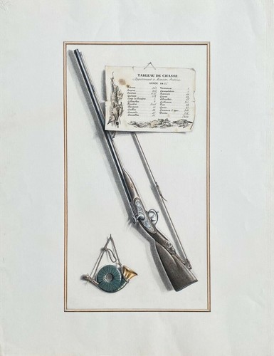 Chasse aquarelle originale - -,