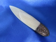 Ancien  coupe papiers/ ouvre lettre marque page manche en  vermeil testé