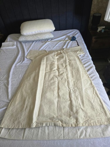 Chemise nuit paysanne lin - chemise,