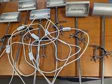 LOT 6 ECLAIRAGES LUMINAIRES NEPRO DISPLAY CHROME 300W STAND EXPOSITION VITRINE