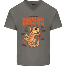 Pogona Anatomie Lézards, Reptiles, Hommes Col V Coton T-Shirt