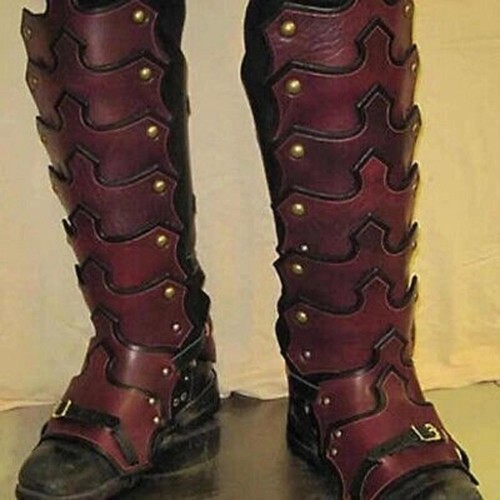 Armure jambe cuir - en,