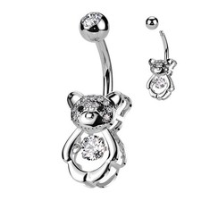 Piercing nombril ourson pavé de strass